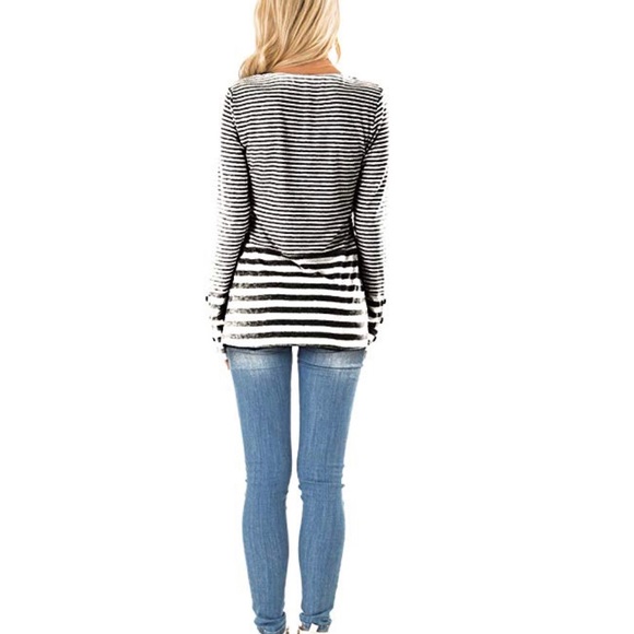 Striped black long sleeve shirt - Picture 2 of 5